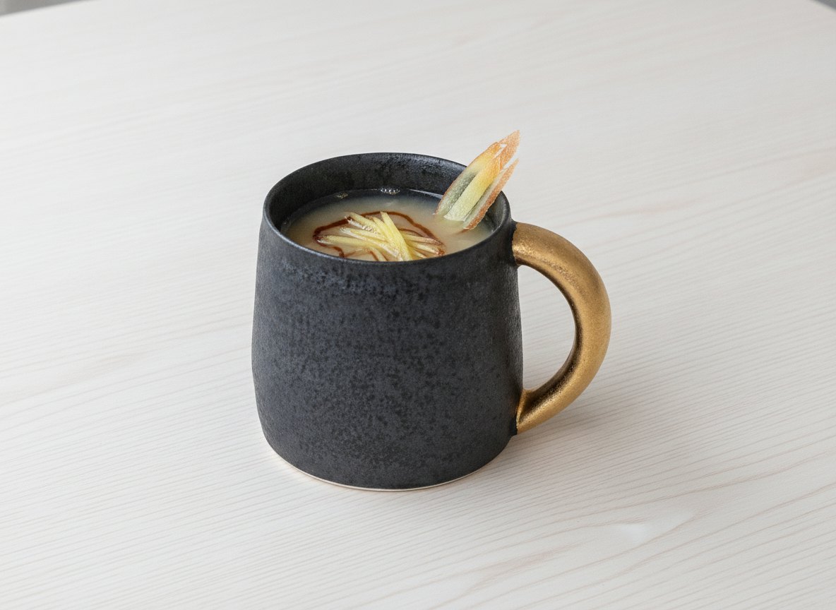 晶 取っ手 金/銀 マグカップ 有田焼 ブラック×ゴールドに合う料理