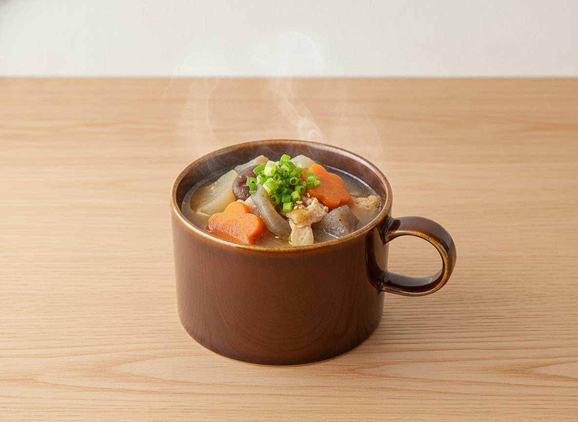 色釉 ネスティングハンドルマグ 有田焼 ブラウンに合う料理